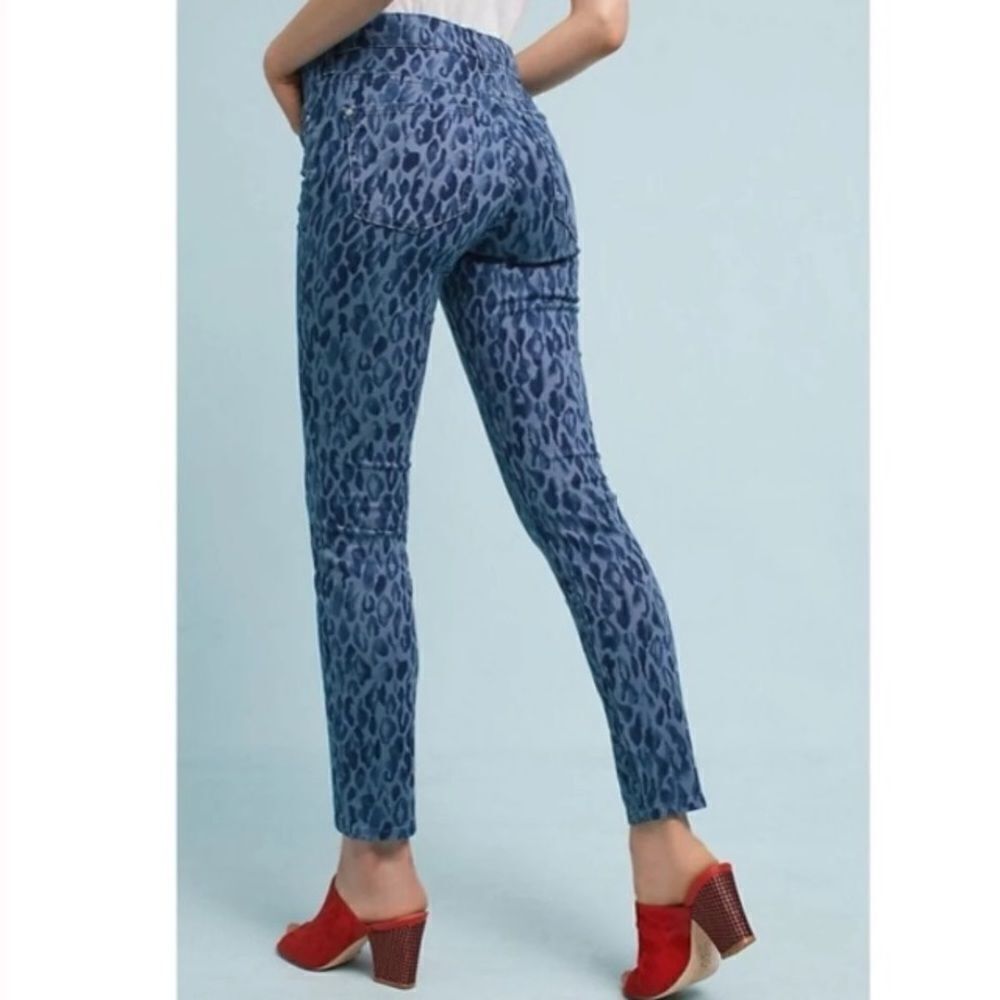 Anthropologie Pilcro leopard spot mid-rise cropped skinny jeans